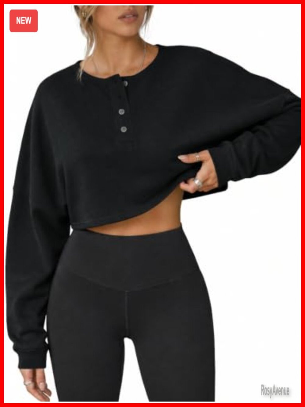 Oversized Cropped Sweatshirt Drop Shoulder Zip Up Henley Pullover